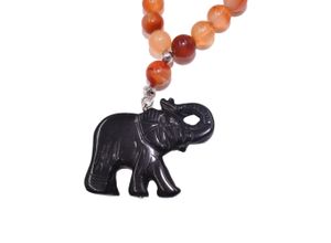 0096718219681 - Kette mit Anhänger FIRETTI Schmuck Geschenk Halsschmuck Halskette Steinkette Karneol Halsketten Gr Messing Länge 64 cm orange (messingfarben orange schwarz rot mehrfarbig) Damen Ketten mit Anhänger Made in Germany - Karneol