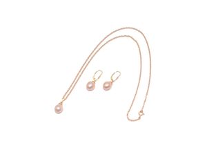 0096718220144 - Schmuckset FIRETTI Multipack Schmuck Geschenk Silber 925 Halskette Ohrstecker Perlschmuck Schmuck-Sets bunt (gelbgoldfarben rosé) Damen Brautschmuck Made in Germany - mit Naturperlen