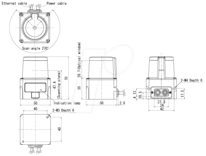 0096718603886 - UST-20LX - UST-20LX LiDAR