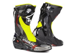 0100000124512 - Motorradschuhe Stealth Evo Air Schwarz-Fluo Gelb