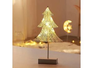 0149052537819 - Led Tischlampe Weihnachtsbaum fürs Büro - Weiß 215x55x39cm für AA-Batterien (Batterie nicht inklusive) - Comely