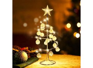 0149052537826 - Led Schreibtischlampe Miniatur Weihnachtsbaum - Silber 98x265cm aa Batterien (nicht enthalten) - Comely