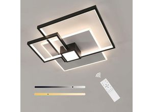 0186059634387 - Aiskdan - Dimmbare moderne quadratische LED-Deckenleuchte - Fernbedienung geometrisches Design 53W 5960LM Ideal für Wohnzimmer Schlafzimmer