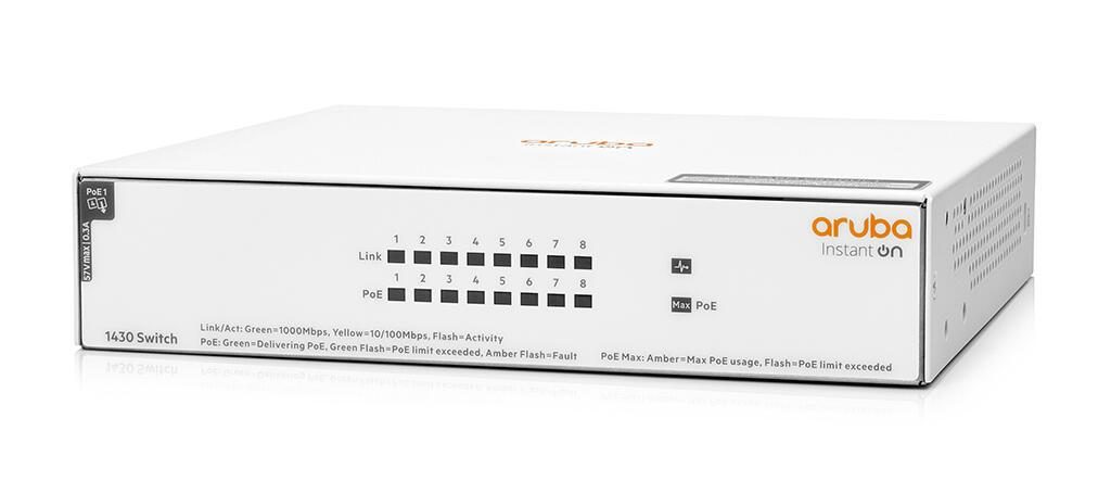 0190017537931 - Instant On 1430 8G Class4 PoE 64W lüfterlos unmanaged Gigabit Switch EU (R8R46A)