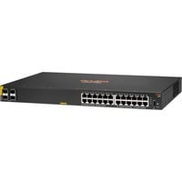 0190017560403 - HPE Aruba 6000 24G Class4 PoE 4SFP 370W Switch - Switch - managed - 24 x 10 100 1000 (PoE+) + 4 x Gigabit SFP - Seite-zu-Seite-Luftstrom - an Rack montierbar