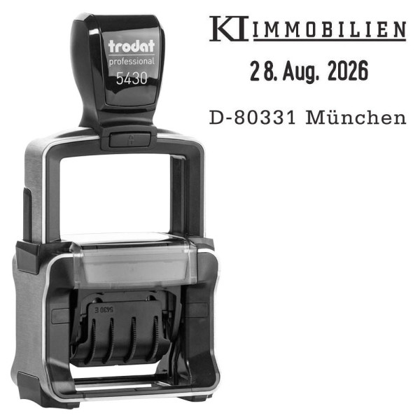 0190084213431 - Datumstempel mit Text individualisierbar 5430 selbstfärbend schwarz ohne Logo