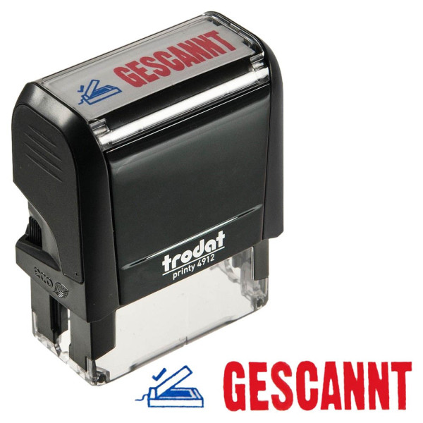 0190084287258 - trodat Textstempel Gescannt printy 4912 office selbstfärbend - blau rot