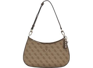 0190231758372 - GUESS Schultertasche Logo-Print Reißverschluss für Damen braun