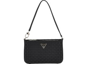 0190231819318 - GUESS Schultertasche Twiller Mini Top Zip Reißverschluss Flecht-Optik für Damen schwarz