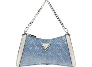 0190231841555 - GUESS Schultertasche Logo-Muster Strass für Damen blau