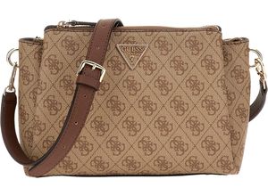 0190231843160 - GUESS Umhängetasche Reißverschluss Logo-Muster für Damen braun