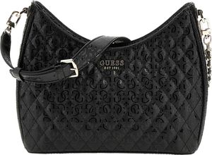 0190231844143 - GUESS Schultertasche Reißverschluss Emblem für Damen schwarz