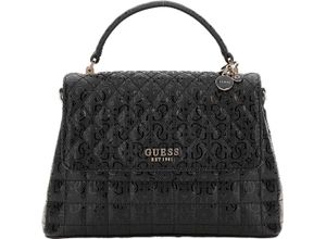 0190231844228 - GUESS Henkeltasche Kunstleder Emblem für Damen schwarz