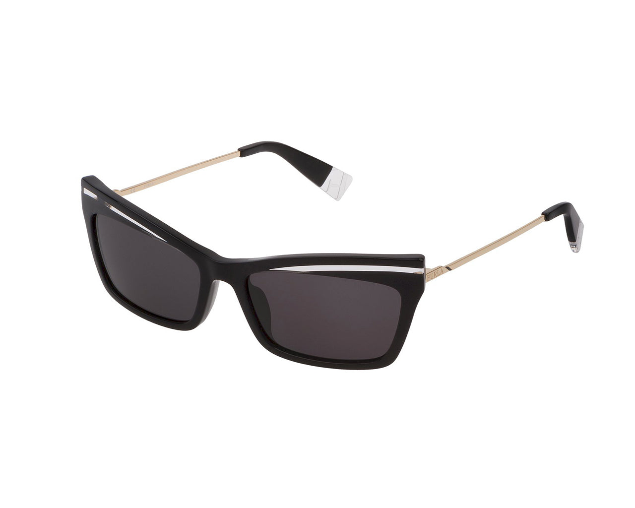 0190605207123 - Damen SFU348 0700 Gläser SONNENBRILLEN Acetat Schwarz Grau Quadratisch Normal