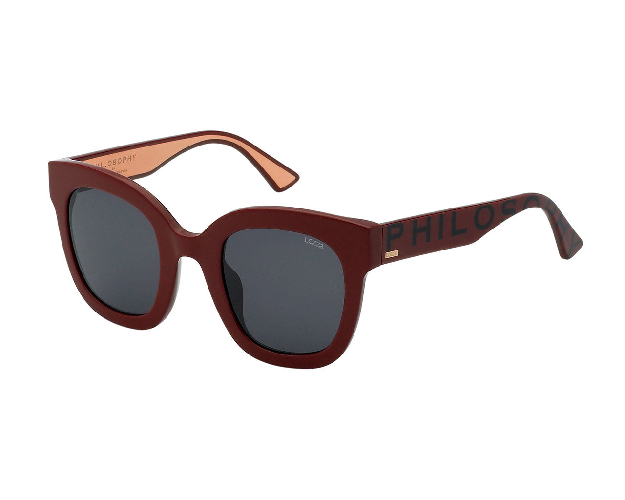 0190605268636 - Damen SL4254 Philosophie Lily 09FC Gläser SONNENBRILLEN Acetat Bordeaux Grau Rund Normal