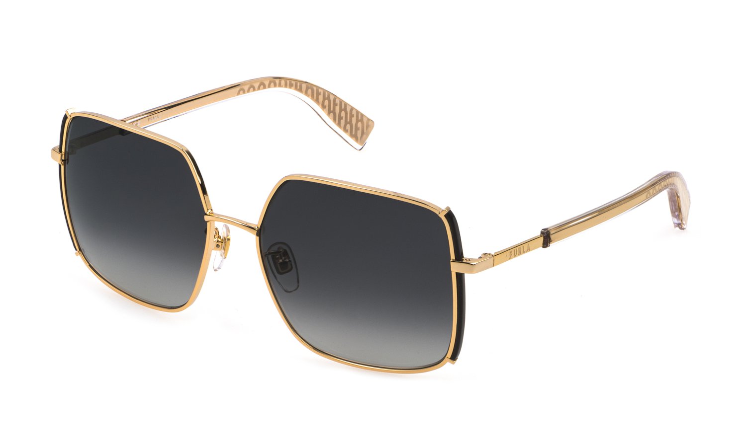 0190605340165 - Damen SFU538 0300 Gläser SONNENBRILLEN Metall Gold Grau Quadratisch Normal Schattiert 0190605340165 - Damen SFU538 0300 Gläser SONNENBRILLEN Metall Gold Grau Quadratisch Normal Schattiert