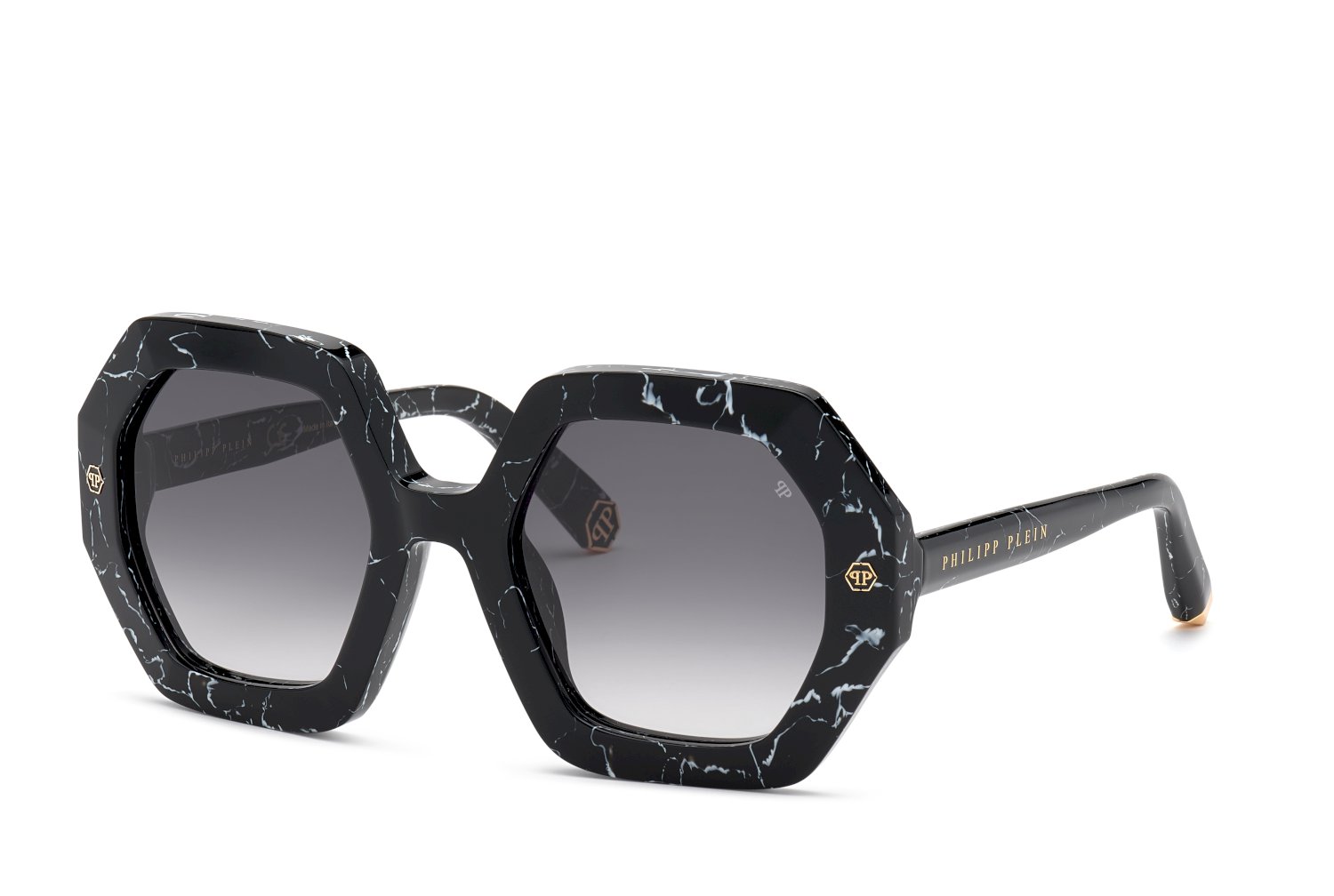 0190605391440 - Damen Spp039m Plein First Lady Hong Kong 0869 Gläser SONNENBRILLEN Acetat Schwarz Rauch Geometrisch Normal Schattiert