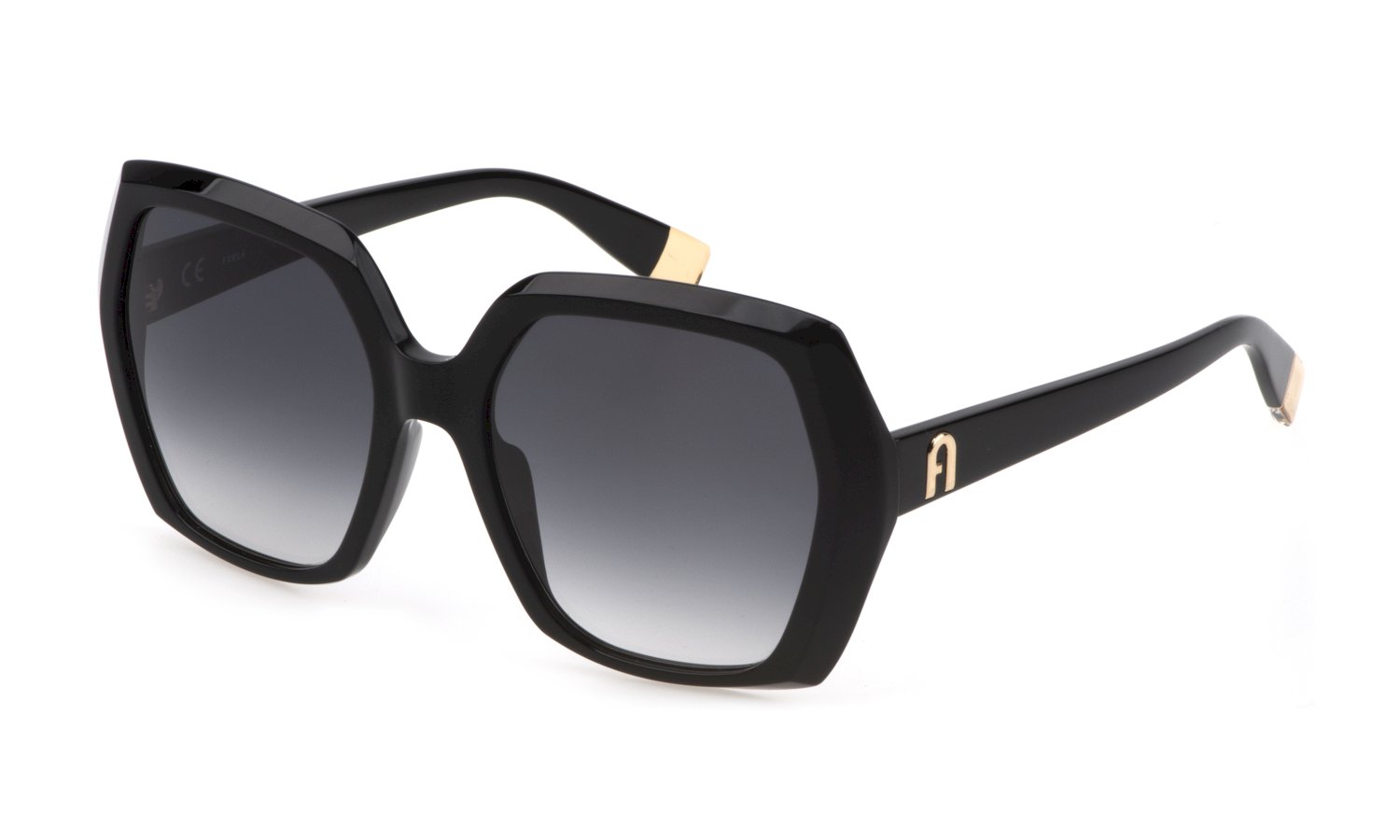 0190605396001 - Damen SFU620 700 Gläser SONNENBRILLEN Acetat Schwarz Grau Quadratisch Normal Schattiert 0190605396001 - Damen SFU620 700 Gläser SONNENBRILLEN Acetat Schwarz Grau Quadratisch Normal Schattiert