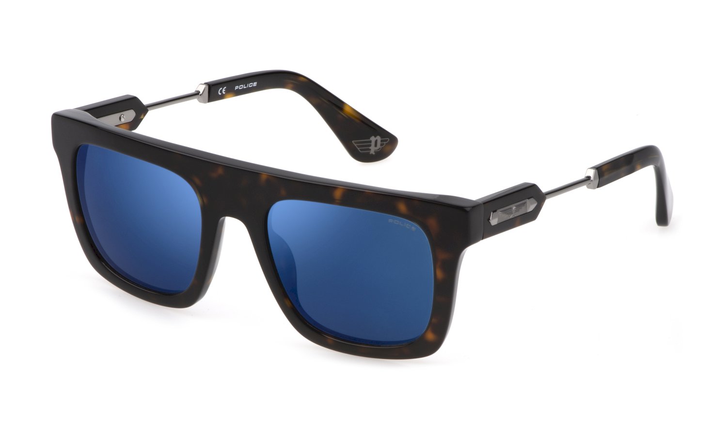 0190605400647 - Herren SPLF71 PRINCE 2 722B Gläser SONNENBRILLEN Acetat Havanna Blau Quadratisch Normal Spiegel