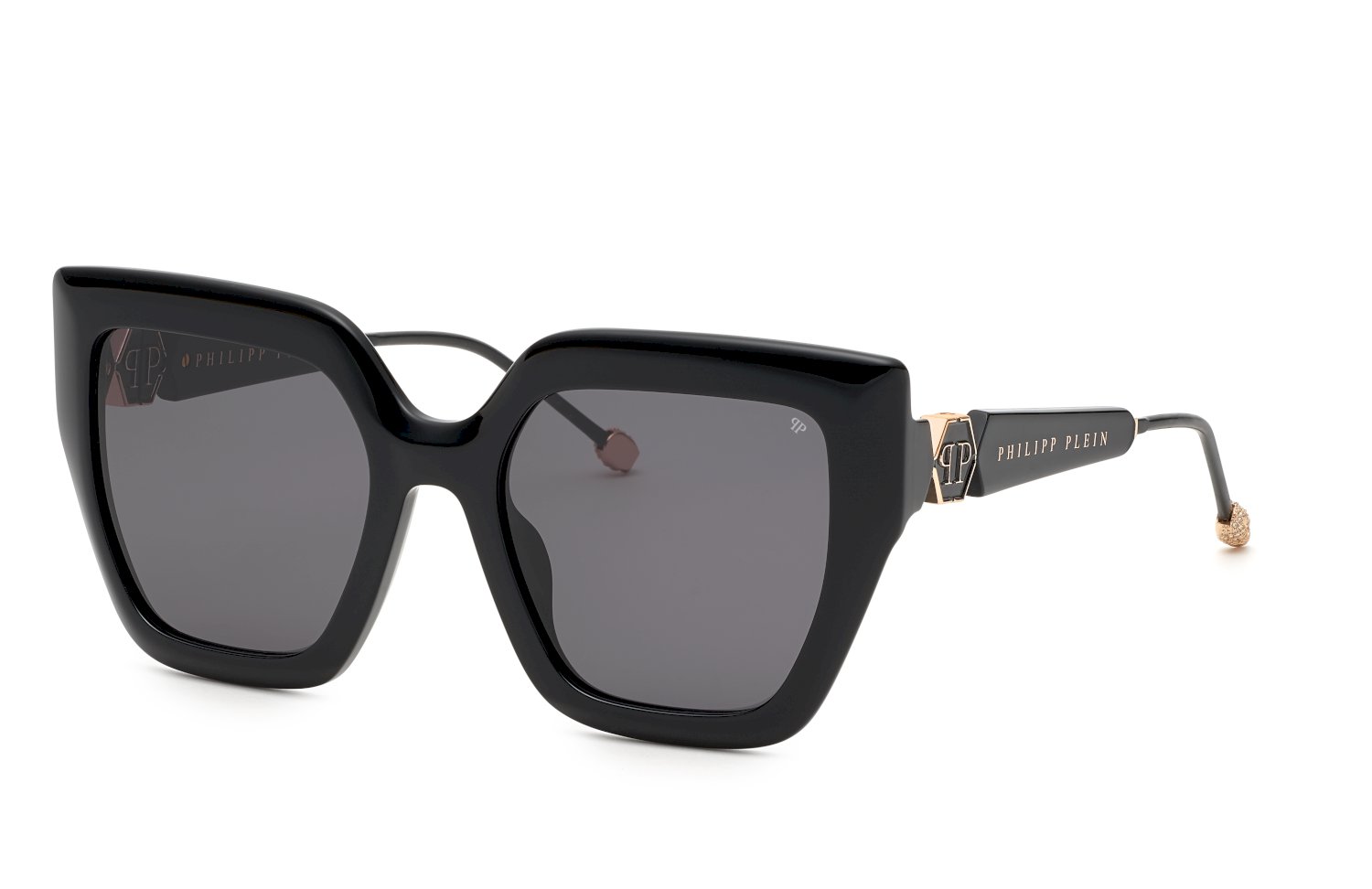 0190605423684 - Damen SPP064S PLEIN QUEEN 700 Gläser SONNENBRILLEN Acetat Schwarz Rauch Geometrisch Normal 0190605423684 - Damen SPP064S PLEIN QUEEN 700 Gläser SONNENBRILLEN Acetat Schwarz Rauch Geometrisch Normal