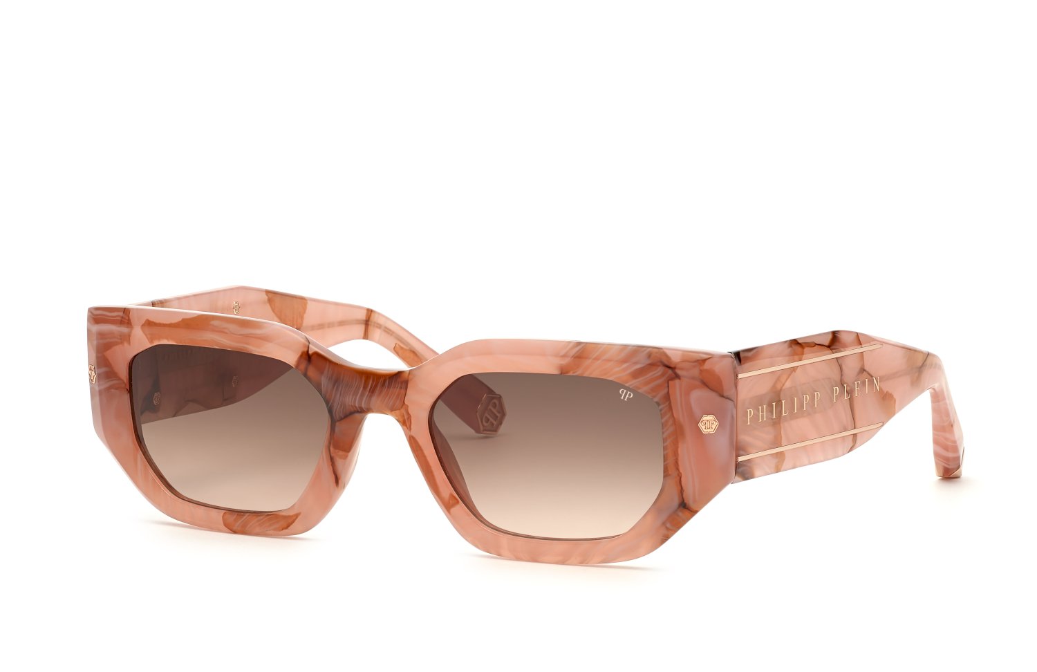 0190605423806 - Damen SPP066M PLEIN BLINK BLAZE 06Z8 Gläser SONNENBRILLEN Acetat Rosa Braun Geometrisch Normal Schattiert 0190605423806 - Damen SPP066M PLEIN BLINK BLAZE 06Z8 Gläser SONNENBRILLEN Acetat Rosa Braun Geometrisch Normal Schattiert