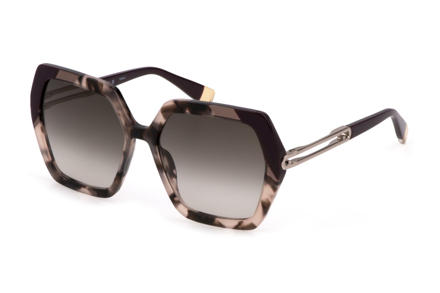 0190605452523 - Donna SFU684 01GT Gläser SONNENBRILLEN Acetato Havana Marrone Squadrata Normale Sfumato