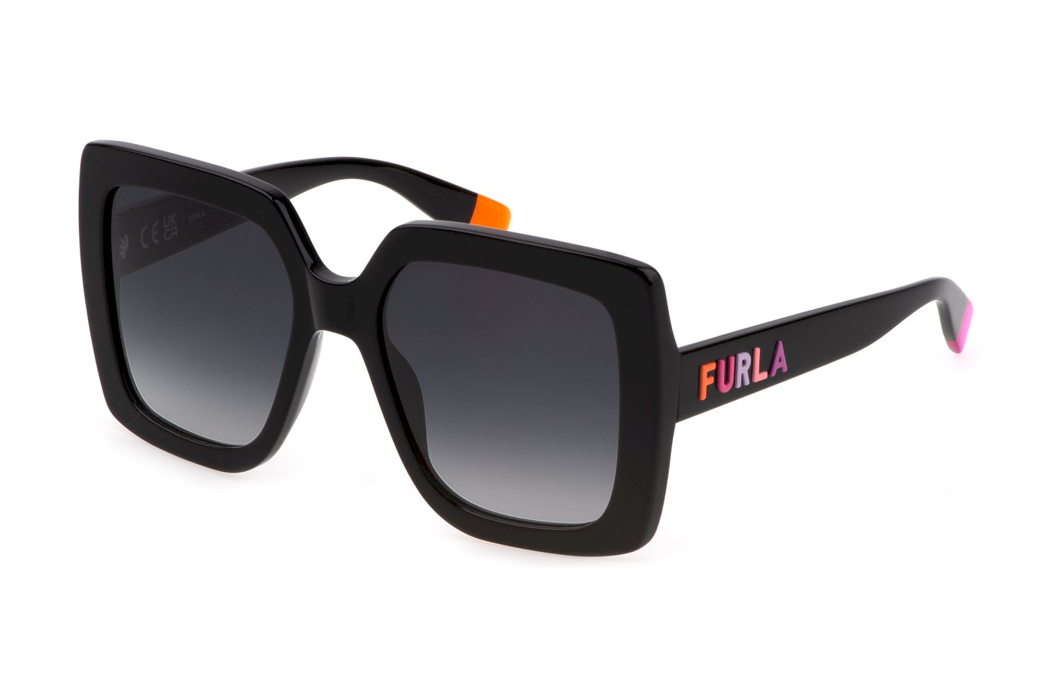 0190605452585 - Damen SFU685 0700 Gläser SONNENBRILLEN Acetat Schwarz Grau Quadratisch Normal Schattiert