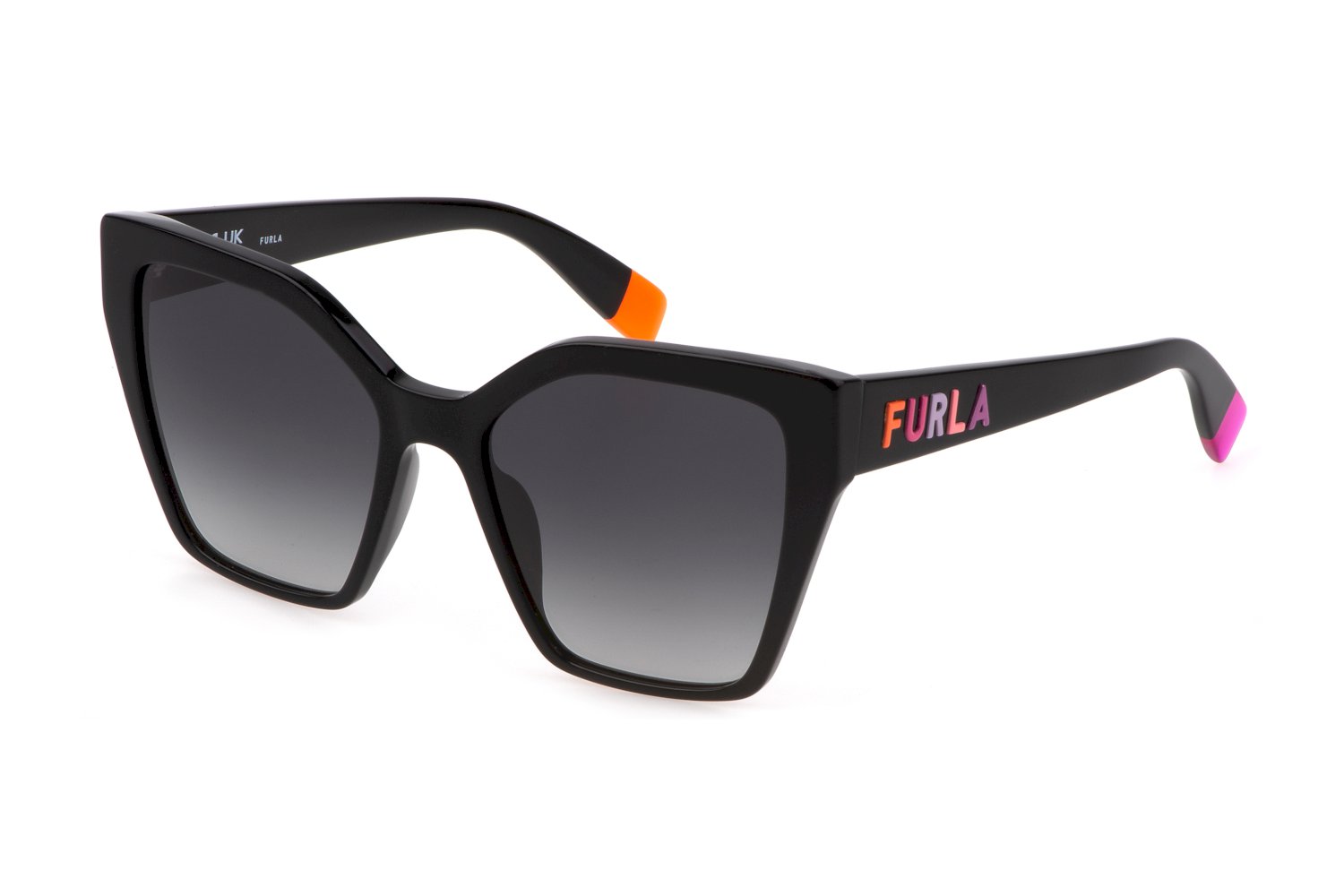 0190605452653 - Damen SFU686 0700 Gläser SONNENBRILLEN Acetat Schwarz Grau Quadratisch Normal Schattiert