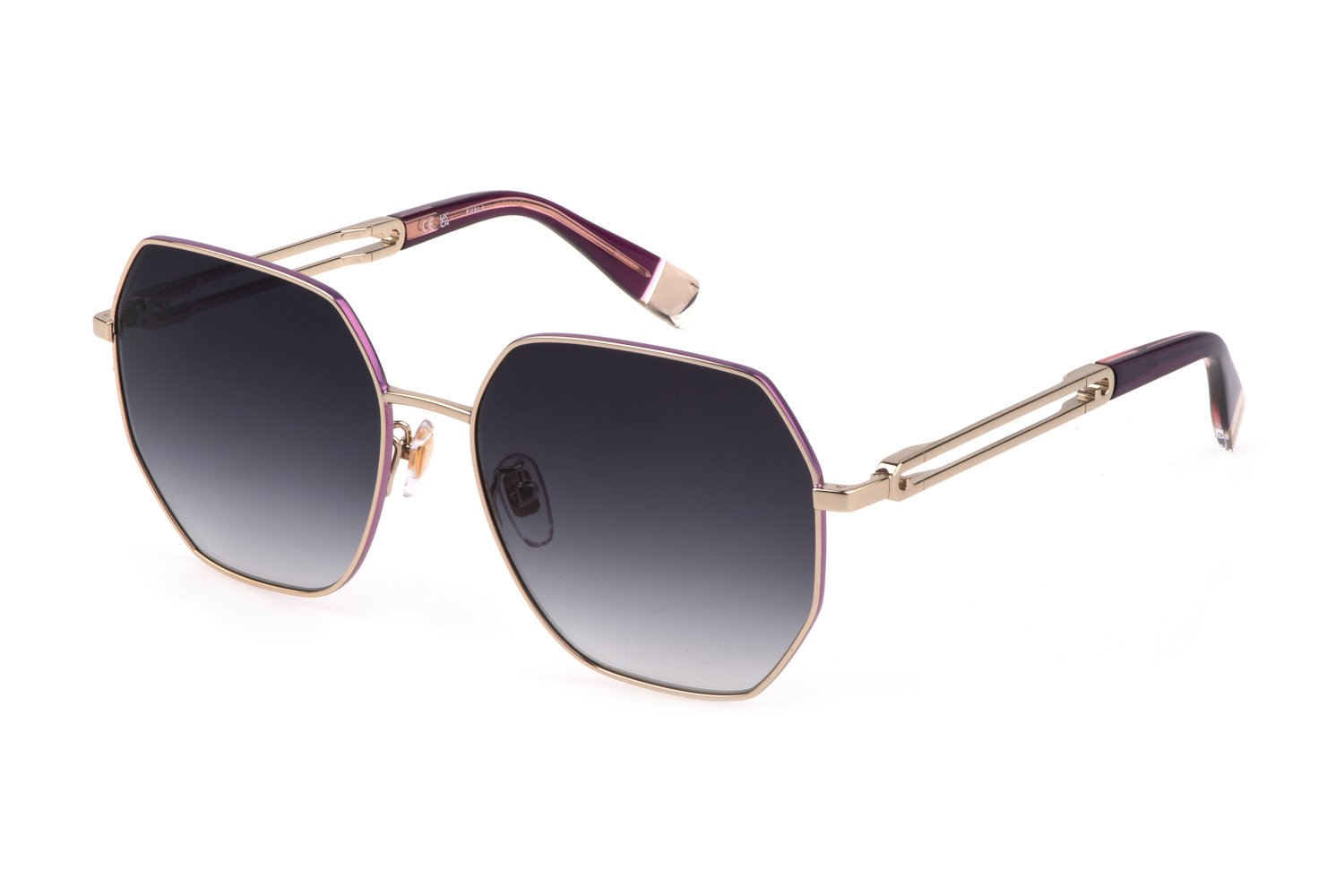 0190605452745 - Damen SFU689 0SN9 Gläser SONNENBRILLEN Metall Gold klar Blau Quadratisch Normal Schattiert 0190605452745 - Damen SFU689 0SN9 Gläser SONNENBRILLEN Metall Gold klar Blau Quadratisch Normal Schattiert
