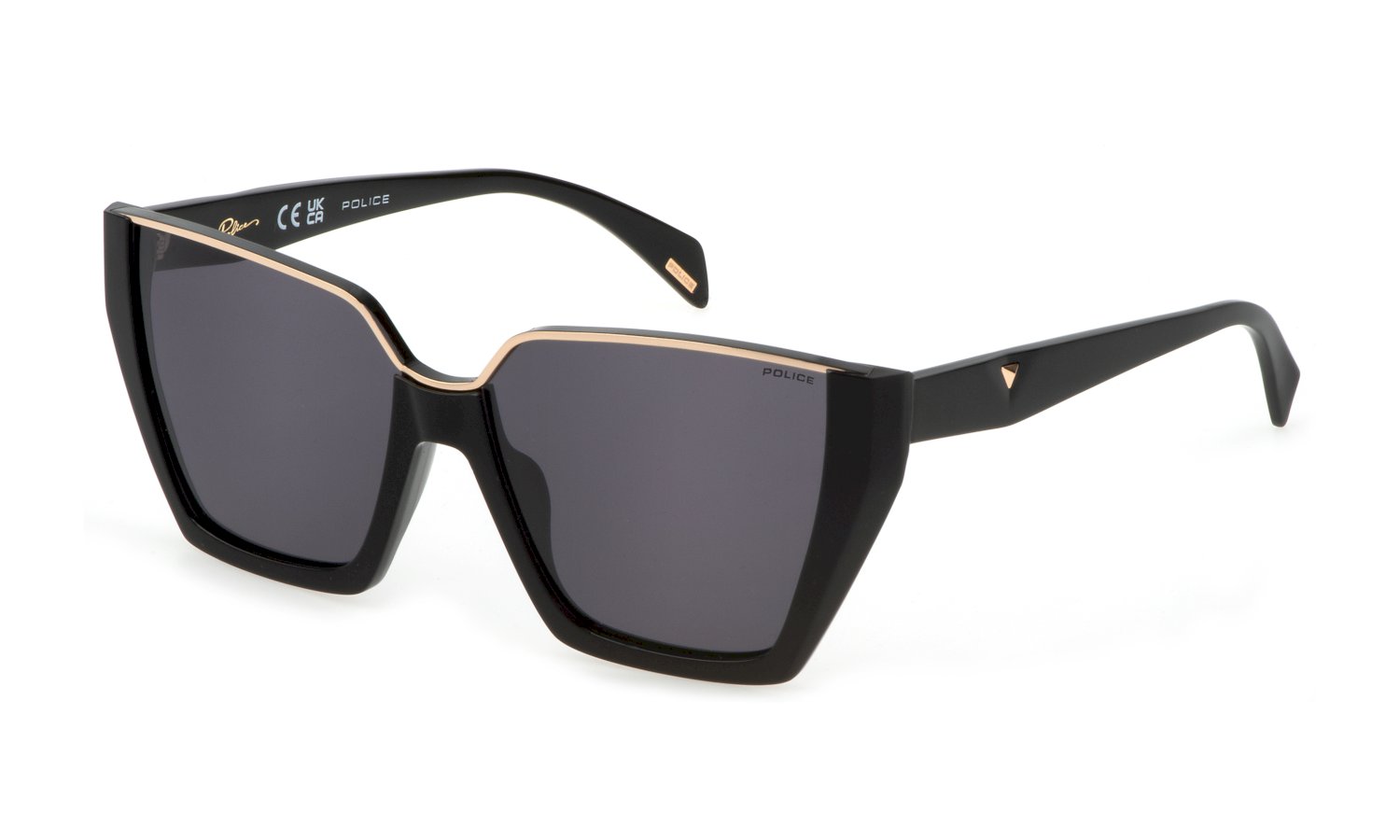 0190605453704 - Damen SPLL33 GEM 1 0700 Gläser SONNENBRILLEN Acetat Schwarz Grau Quadratisch Normal