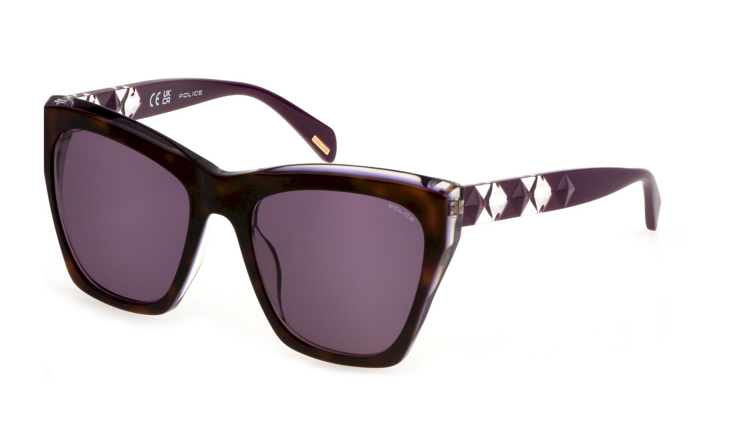 0190605455517 - Damen SPLL36 HEDRON 2 0993 Gläser SONNENBRILLEN Acetat Havanna Violett Quadratisch Normal