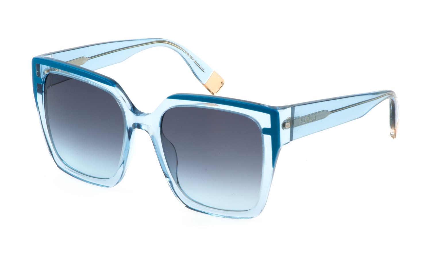 0190605456712 - Damen SFU695 06N1 Gläser SONNENBRILLEN Acetat Hellblau Blau Quadratisch Normal Schattiert