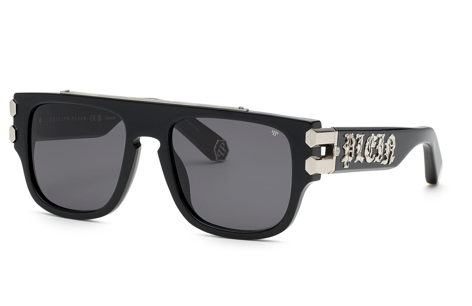 0190605458426 - Unisex SPP011X PLEIN PURE PLEASURE LONDON  700 Gläser SONNENBRILLEN Acetat Schwarz Grau Quadratisch Normal