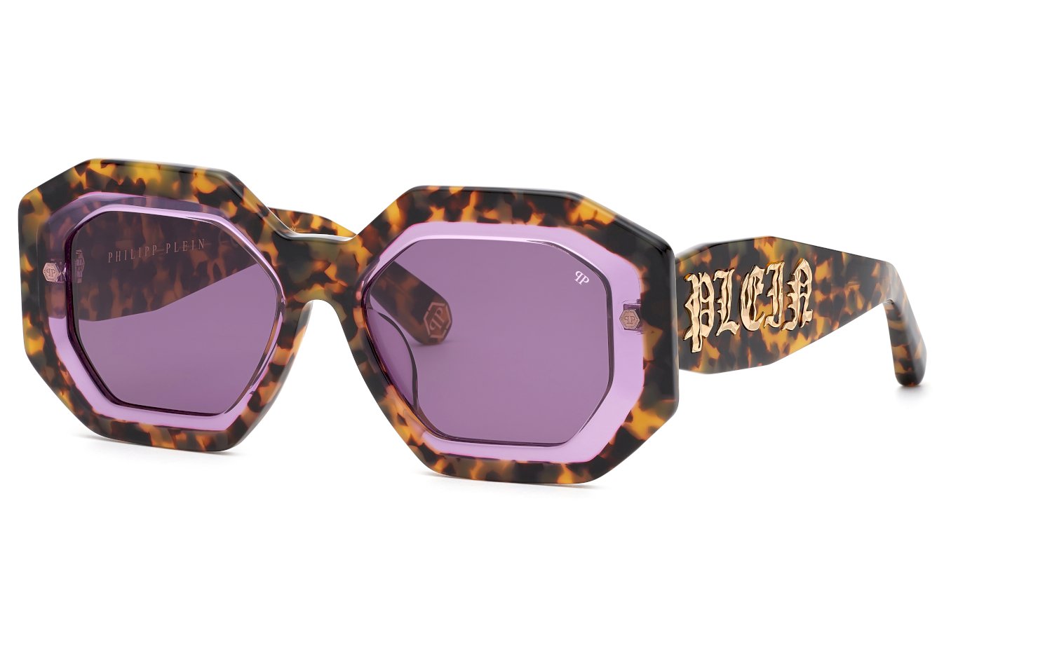 0190605463932 - Damen SPP098M Plein Supreme 0778 Gläser SONNENBRILLEN Acetat Havanna Violett Quadratisch Normal