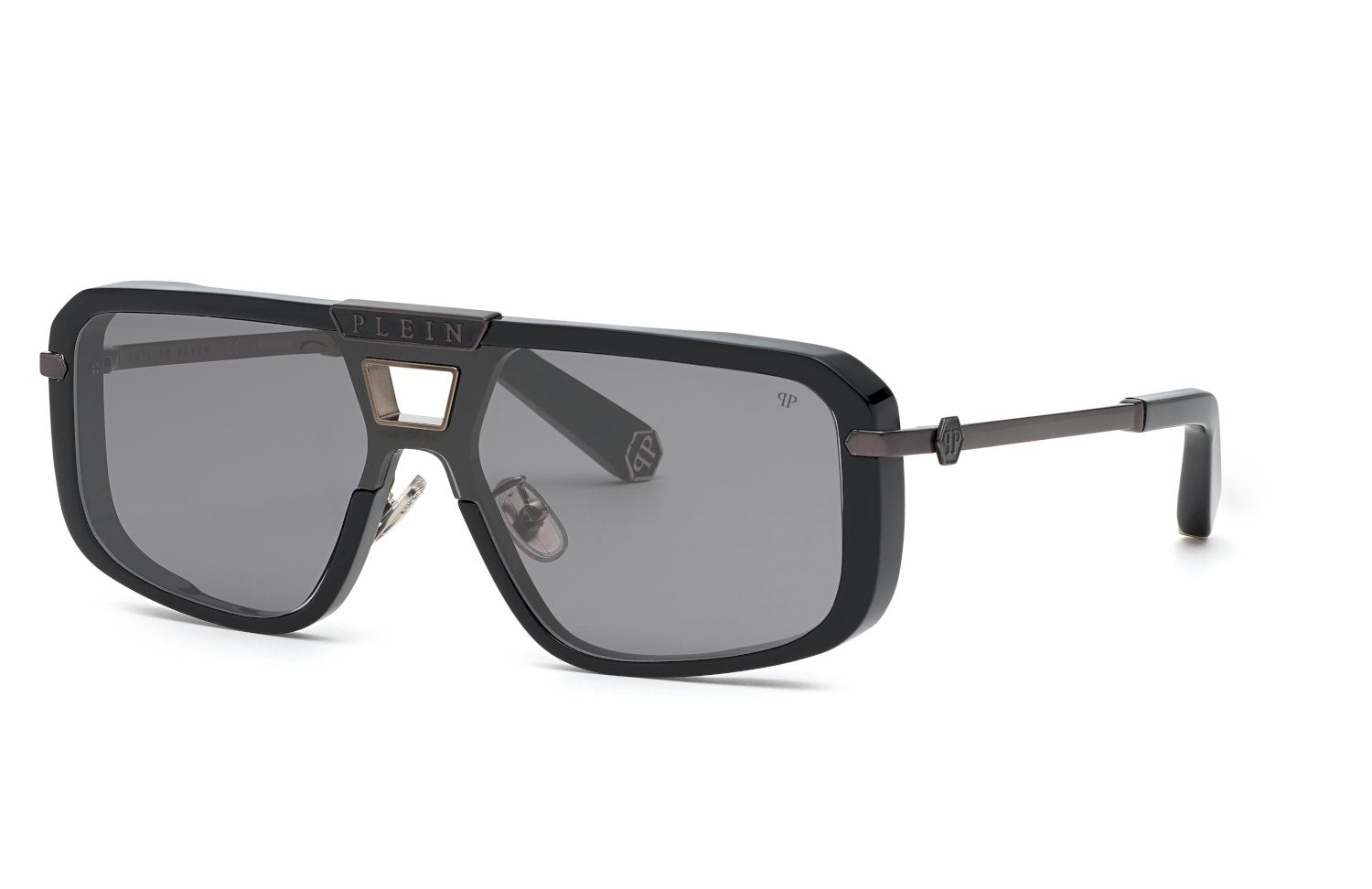 0190605464502 - Uomo SPP008M PLEIN LEGACY  700X Gläser SONNENBRILLEN Acetato Nero Fumo Maschera Antiriflesso Specchiato