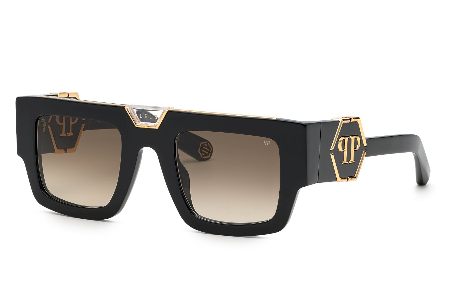 0190605470053 - Herren SPP092M PLEIN GLOOM  700 Gläser SONNENBRILLEN Acetat Schwarz Grün Quadratisch Normal Schattiert
