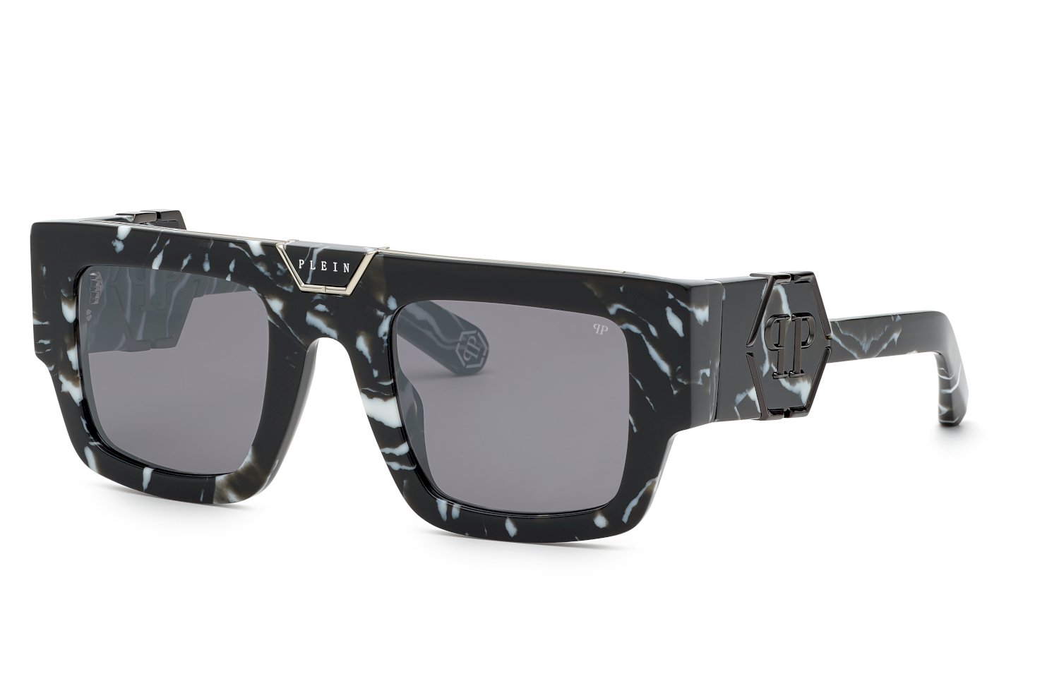 0190605470084 - Herren SPP092M PLEIN GLOOM Z21G Gläser SONNENBRILLEN Acetat Schwarz Grau Quadratisch Normal Spiegel