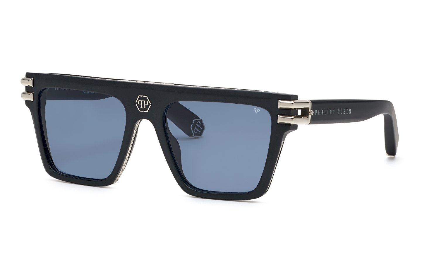 0190605471661 - Unisex SPP108V PLEIN ICON  703 Gläser SONNENBRILLEN Acetat Schwarz Blau Quadratisch Normal