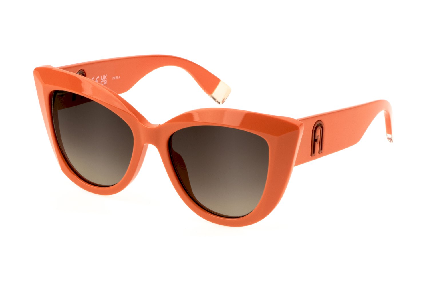 0190605475171 - Frau SFU711 0AFM Gläser SONNENBRILLEN Acetat Orange Braun Katzenauge Normal Schattiert