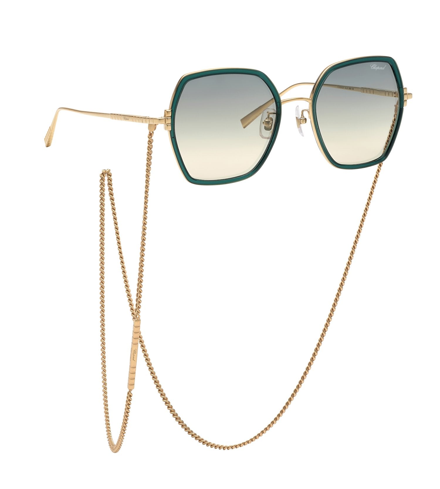 0190605501146 - Damen IKCHL02  300K Gläser SONNENBRILLEN Titan Gold Grün Geometrisch Gespiegelt Schattiert