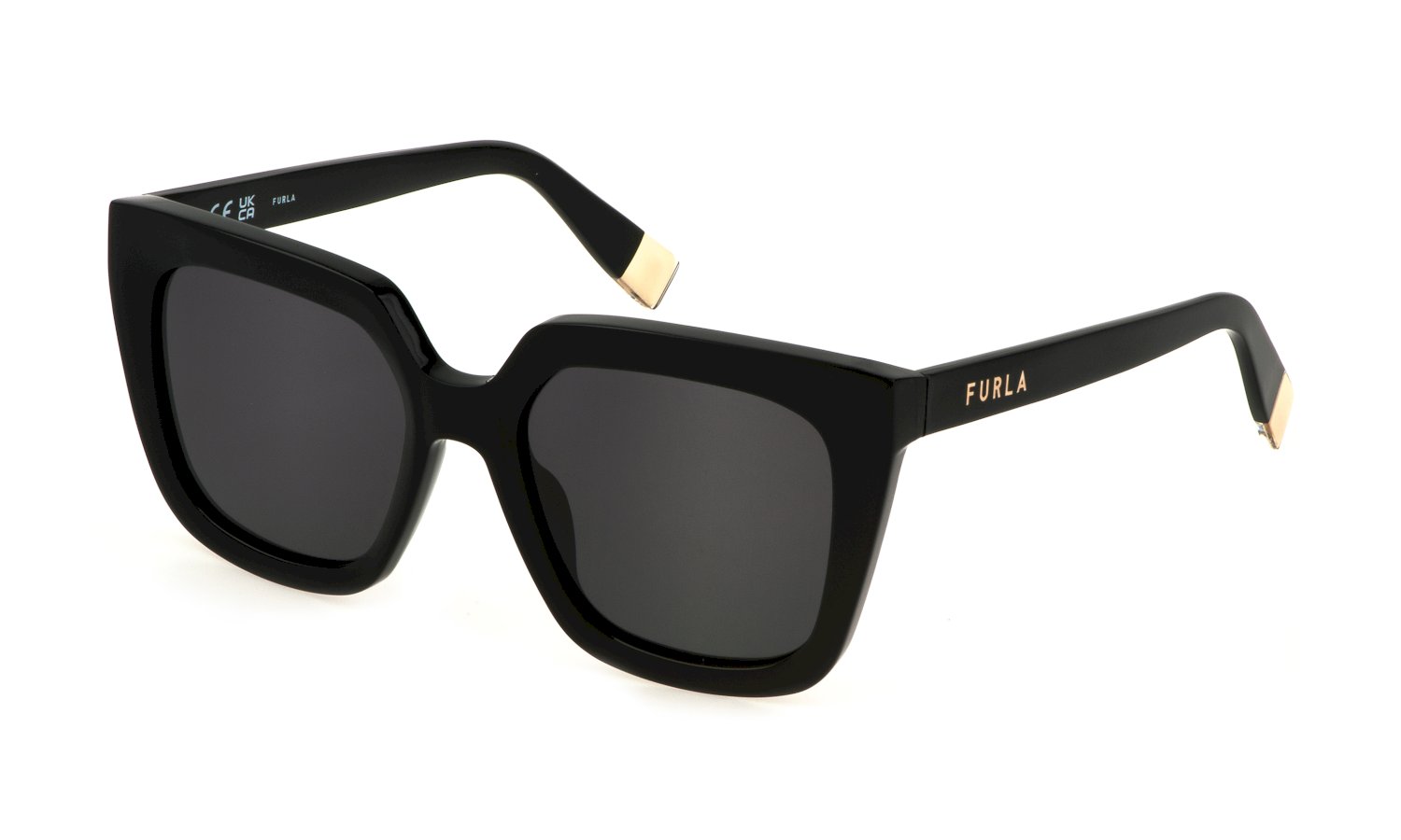 0190605528358 - Damen SFU776 0700 Sonnenbrillen Acetat Schwarz Rauch Quadratisch Normal 0190605528358 - Damen SFU776 0700 Sonnenbrillen Acetat Schwarz Rauch Quadratisch Normal