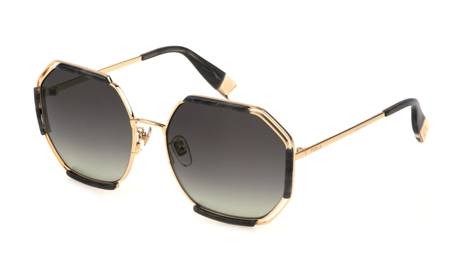 0190605528600 - Damen SFU785 0300 Gläser SONNENBRILLEN Metall Gold Rauch Geometrisch Normal Sfumato 0190605528600 - Damen SFU785 0300 Gläser SONNENBRILLEN Metall Gold Rauch Geometrisch Normal Sfumato
