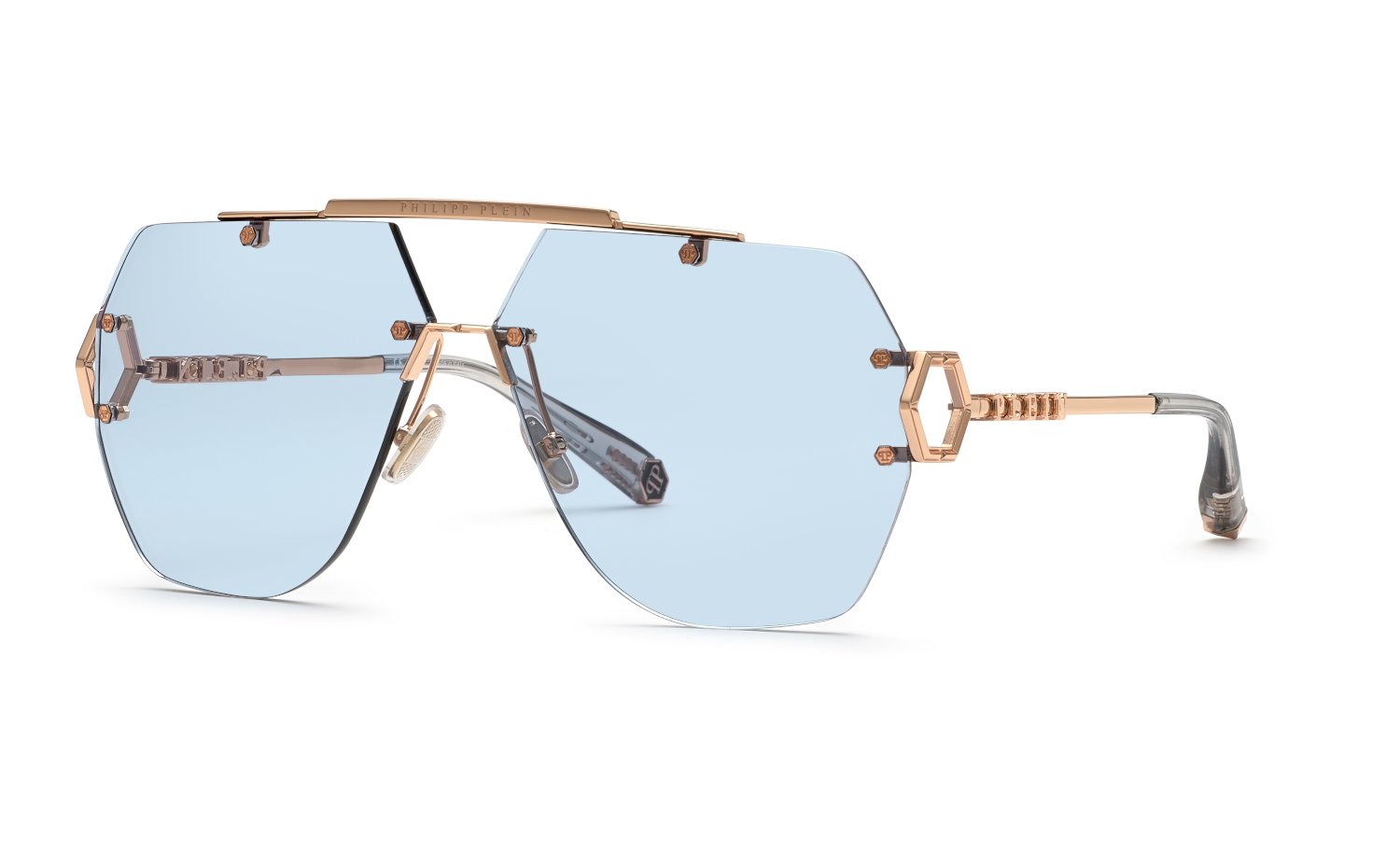 0190605540268 - Unisex SPP111 PLEIN SLEEK 8FCF Sonnenbrillen Metall Gold Blau Geometrisch Photochromatisch