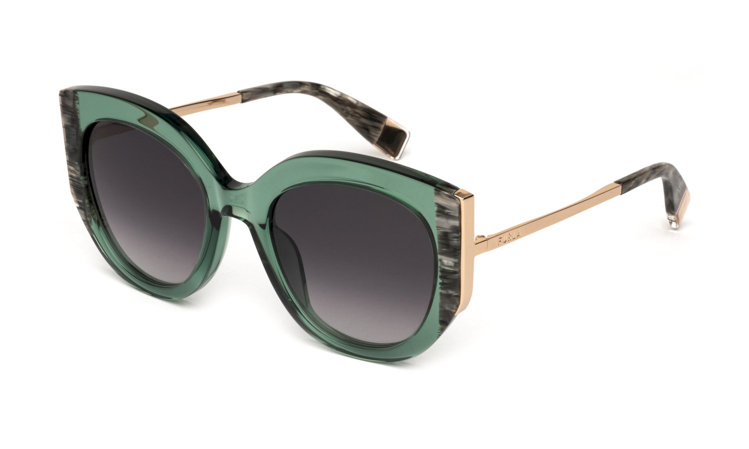 0190605564783 - Damen SFU820  03GE Sonnenbrillen Acetat Grün Rauch Rund Normal Schattiert