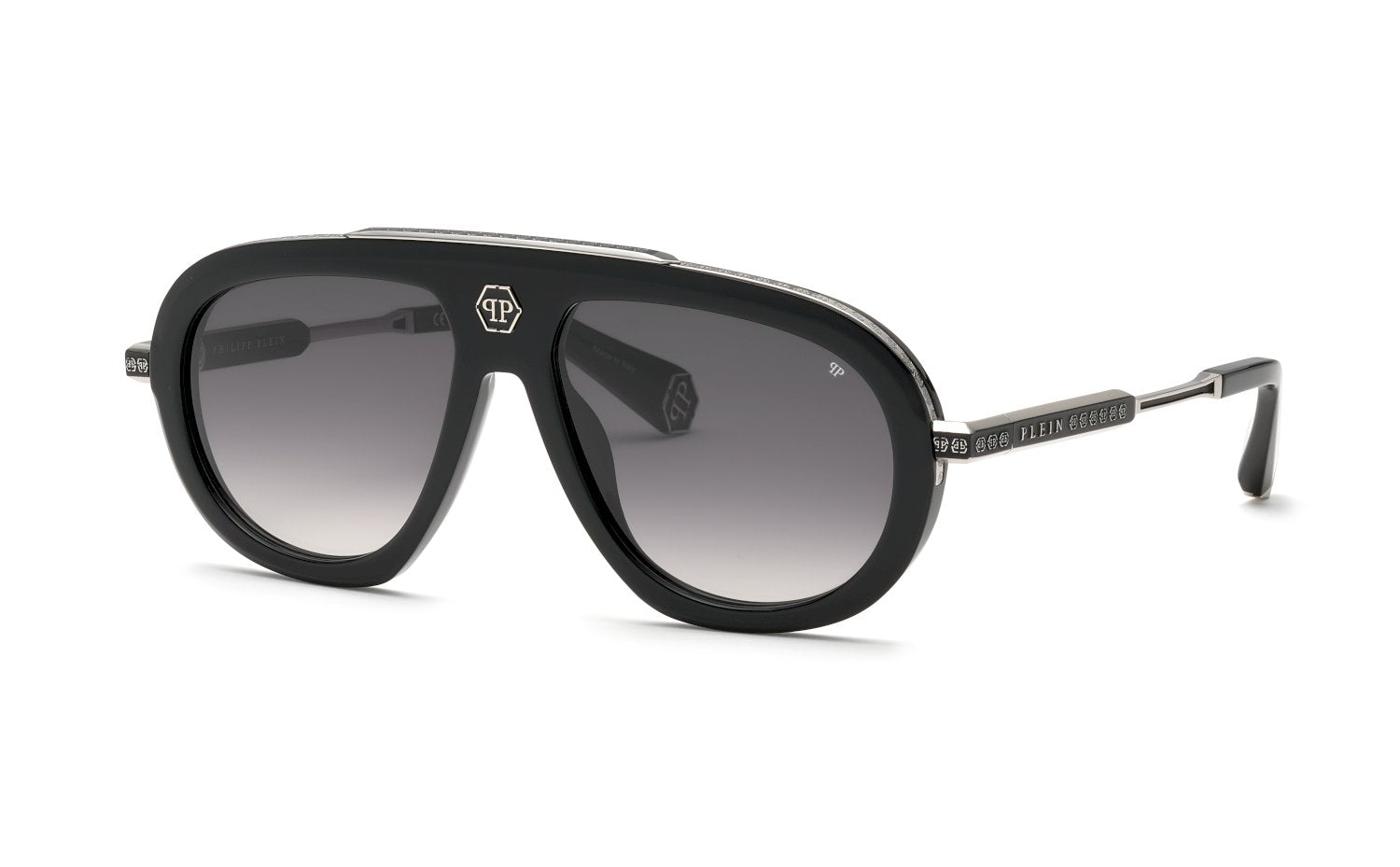 0190605568835 - Herren SPP151V PLEIN LEGACY  700Y Gläser SONNENBRILLEN Acetat Schwarz Rauch Pilot Normal Schattiert