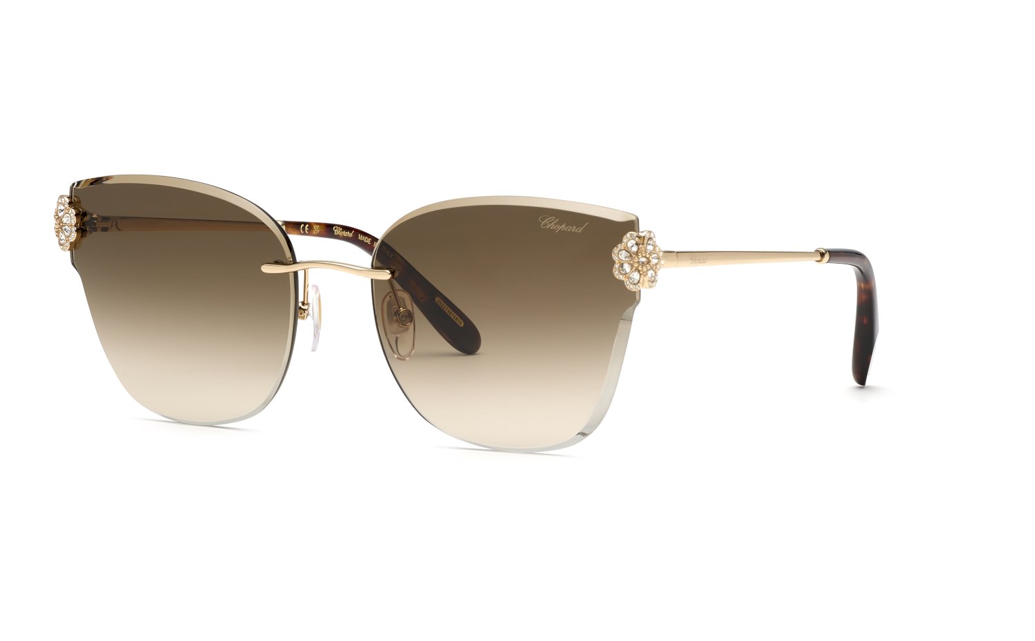 0190605571316 - Damen SCHL57S  300X Sonnenbrillen Metall Gold Braun Schmetterling Blendfrei Schattiert