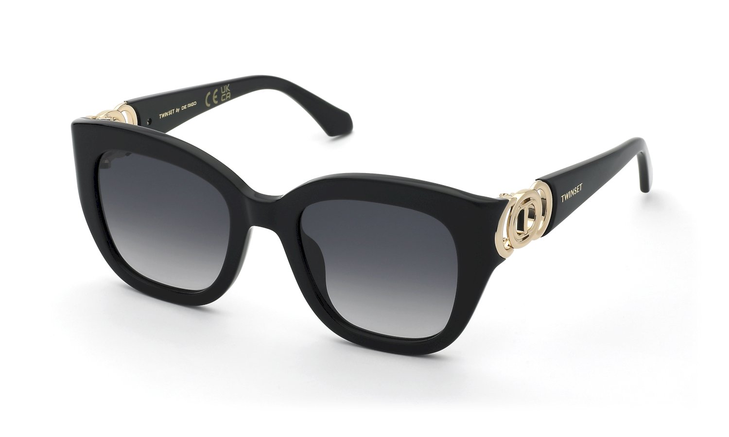 0190605584453 - Damen STW065  700 Sonnenbrillen Acetat Schwarz Rauch Quadratisch Normal Schattiert