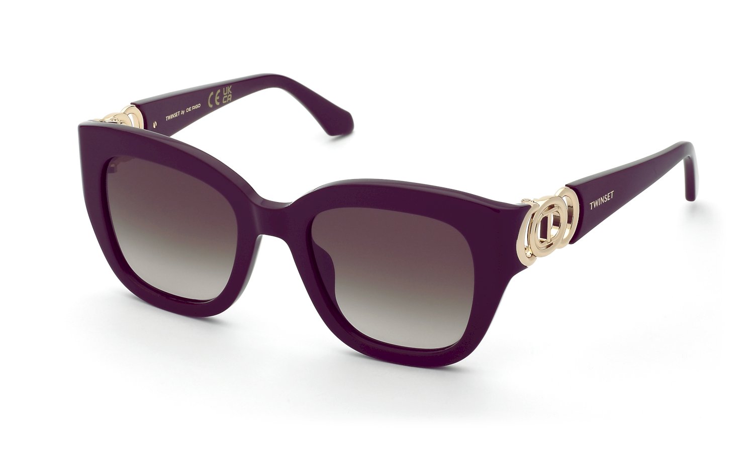 0190605584477 - Damen STW065  09FD Sonnenbrillen Acetat Violett Braun Quadratisch Normal Schattiert