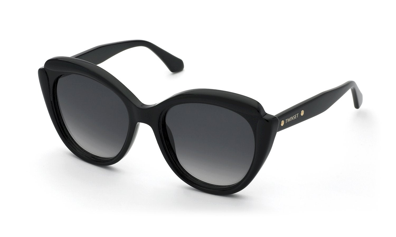 0190605585658 - Damen STW070  700 Gläser SONNENBRILLEN Acetat Schwarz Rauch Schmetterling Normal Schattiert