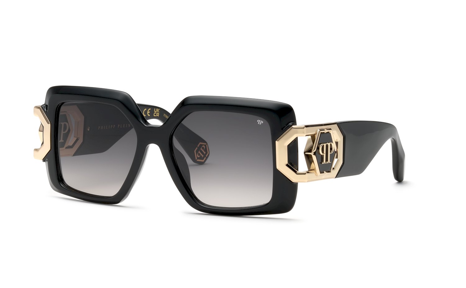 0190605589403 - Damen SPP159 PLEIN HERA 700 Gläser SONNENBRILLEN Acetat Schwarz Rauch Geometrisch Normal Schattiert 0190605589403 - Damen SPP159 PLEIN HERA 700 Gläser SONNENBRILLEN Acetat Schwarz Rauch Geometrisch Normal Schattiert